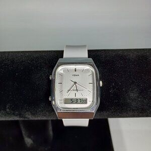 Vintage YEMA Silicone Bracelet Quartz Men’s Diving Watch 50 m